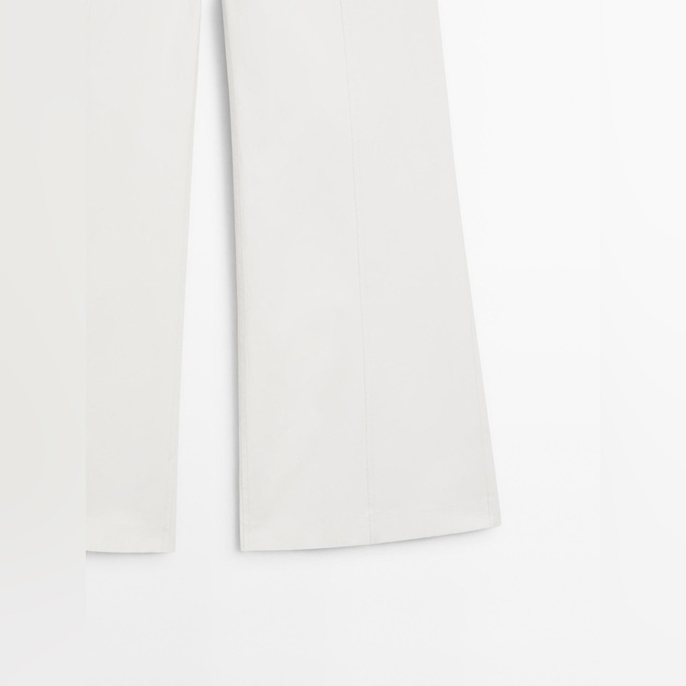 NWT. Massimo Dutti Studio Off White Wide-Leg Trousers. Size 8. - Picture 4 of 9